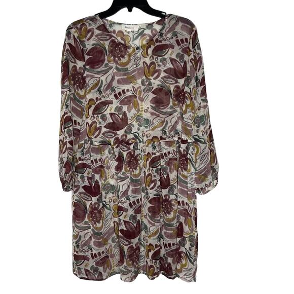 Two by Vince Camuto Women's S Floral Print Sheer Tunic Dress - Picture 1 of 10